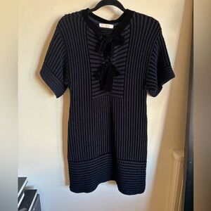 Chloe striped short sleeve sweater dress